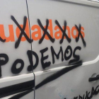 Una furgoneta de Ciudadanos que ha amanecido con pintadas en Madrid.-TWITTER