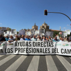 Manifestación convocada por ASAJA, UCCL y UPA en demanda de apoyo real de las administraciones ante las pérdidas por la sequía.-ICAL