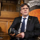 Puigdemont, en un coloquio de la Universidad de Groninga, el pasado febrero.-NJO DE HAAN (AFP)