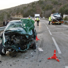 El accidente de tráfico se produjo en la carretera comarcal CL-117, en la localidad soriana de Covaleda.-MARIO TEJEDOR