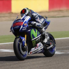 Jorge Lorenzo (Movistar Yamaha) durante la carrera final del Gran Premio Aragón.-ÁNGEL DE CASTRO