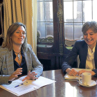 La consejera de Agricultura y Ganadería y portavoz de la Junta, Milagros Marcos, reunida ayer con la ministra Isabel García Tejerina.-ICAL