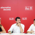 El secretario regional del PSOE, Luis Tudanca, preside la reunión de la Comisión Ejecutiva del PSOE de Castilla y León.-MIRIAM CHACÓN / ICAL
