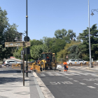 Obras en la plaza de Poniente que han obligado a cortar el tráfico. - EUROPA PRESS