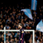 El delantero azulgrana Messi, durante el partido de la Champions Manchester City-Barça.-Darren Staples
