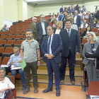 Oyágüez, Sáez Aguado y García Criado, a su llegada al debate.-ICAL