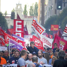 Miles de leoneses salieron el pasado jueves  a la calle para protestar por el cierre de la factoría de la multinacional danesa Vestas.-ICAL