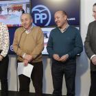 ( I a D) Clara San Damian, Dionisio García, José María Barrios y Javier Faúndez, candidatos del PP de Zamora al Congreso y Senado, valoran los resultados de las elecciones-ICAL