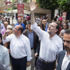 Mariano Rajoy y el presidente Pedro Antonio Sánchez en un acto en Murcia.-EFE