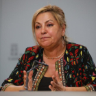 Rosa Valdeón en un momento de su comparecencia ante los medios-ICAL