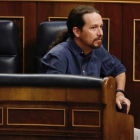 Pablo Iglesias, el pasado jueves en el Congreso de los Diputados.-JUAN MANUEL PRATS