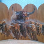 Imagen de la obra 'Estampida' del artista cuellarano Alfonso Rey expuesta en Las Ventas hace unas semanas.-El Mundo