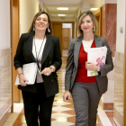 La consejera de Agricultura y Ganadería y portavoz de la Junta de Castilla y León, Milagros Marcos, comparece en rueda de prensa posterior al Consejo de Gobierno. Junto a ella, la consejera de Familia e Igualdad de Oportunidades, Alicia García.-ICAL