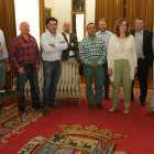 La presidenta de la Diputación Provincial, Ángeles Armisén, se reúne con el presidente de ASAJA Palencia, Honorato Meneses (5D), y con otros representantes de la organización agraria ASAJA-Ical