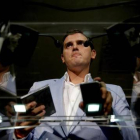 Albert Rivera, este lunes en Madrid, en la rueda de prensa en la que ha anunciado que se presentará a las primarias de C's para las generales.-Foto: JOSÉ LUIS ROCA