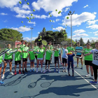 Los componentes de la Escuela de tenis Ayuela-Hernando posan en las instalaciones del Club Social Torrelago Wellness.-MIGUEL ÁNGEL SANTOS