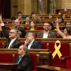 El presidente de la Generalitat, Quim Torra, en el pleno del Parlament este jueves.-EUROPA PRESS / DAVID ZORRAKINO