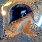 Trabajos de excavación en la bodega de la finca de LosAlfredos, en Medina del Campo.-ARMH