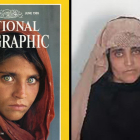Sharbat Gula, de niña en la portada del 'National Geographic' junto a una imagen de adulta.-