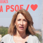 La ministra de Transportes, Movilidad y Agenda Urbana, Raquel Sánchez, participa en la capital zamorana en un acto electoral junto con el número uno al Congreso por Zamora, Antidio Fagúndez. -ICAL