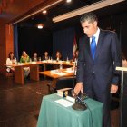 Alberto Plaza durante su toma de posesión en Simancas el 13 de junio.-L. De La Fuente.