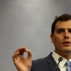 El Presidente de Ciudadanos, Albert Rivera, este martes en Madrid.-JUAN CARLOS HIDALGO
