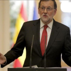 El presidente del Gobierno, Mariano Rajoy, en el Palacio de la Moncloa.-JOSE LUIS ROCA