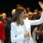 La reina Letizia, este jueves en Barcelona.-EFE / MARTA PÉREZ