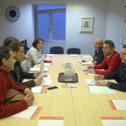 Los representantes sindicales antes del acto de conciliación con Lactalis.-ICAL