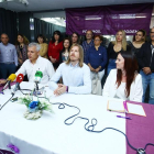 Fernández junto a la candidatura de UP al Ayuntamiento de Camponayara.-ICAL