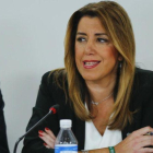 Susana Díaz, este lunes, durante la reunión del partido en Sevilla.-MARCELO DEL POZO (REUTERS)