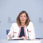 La consejera de Agricultura y Ganadería y portavoz de la Junta de Castilla y León, Milagros Marcos, comparece en la rueda de prensa posterior al Consejo de Gobierno-ICAL