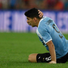 Luis Suárez, durante el partido Uruguay-Chile.-MAURO PIMENTEL