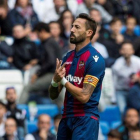 Morales celebra su gol ante el Real Madrid.-EFE / RODROGO JIMÉNEZ