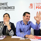 El secretario general del PSOE de Castilla y León, Luis Tudanca, durante en el Comité Autonómico del Partido Socialista. Junto a él, Ana Sánchez.-Leticia Pérez / ICAL