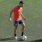 Ortuño, en su único entrenamiento con el Real Valladolid.-BALCAZA