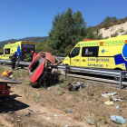 Imagen de un accidente de tráfico en la autovía A-52, en Cobreros (Zamora).-ICAL