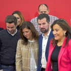 Luis  Tudanca, en el centro, con varios de los secretarios provinciales que asistieron al Consejo Territorial.-ICAL