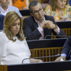 Susana Díaz, durante la tercera votación sobre la investidura en el Parlamento andaluz.-Foto: EFE / JULIO MUÑOZ