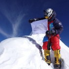 Sergi Mingote en la cima del Manaslu, en Nepal.-