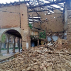 Aspecto del Hospital de la Vera Cruz de Villalón de Campos tras el hundimiento de este domingo-EL MUNDO