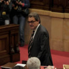 Artur Mas, este miércoles, en el Parlament.-Foto: AFP / JOSEP LAGO