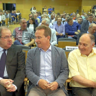 Herrera, el secretario regional de UGT-FICA, Pedro Hojas, y el secretario regional de UGT, Faustino Temprano.-ICAL