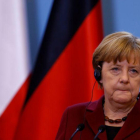 La canciller alemana, Angela Merkel, durante su visita a Polonia.-KACPER PEMPEL / REUTERS