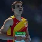 El atleta español, Bruno Hortelano, durante la prueba de los 200 metros de los Juegos Olímpicos de Río.-FERNANDO BIZERRA JR / EFE