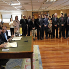 El ministro de Industria, Energía y Turismo, José Manuel Soria, durante la firma de un convenio entre Paradores y Ciudades Patrimonio de la Humanidad para el fomento de turismo cultural-Ical