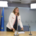 La consejera de Agricultura y Ganadería y portavoz de la Junta de Castilla y León, Milagros Marcos, comparece en la rueda de prensa posterior al Consejo de Gobierno-ICAL