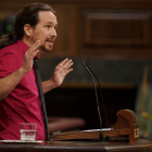 Pablo Iglesias, en una sesión de control al Gobierno en el Congreso de los Diputados, el pasado octubre.-JOSÉ LUIS ROCA