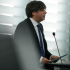 Primera intervención de Carles Puigdemont en el pleno del Parlamento Europeo.-JEAN-FRANÇÖIS BADIAS / AP