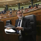 Mariano Rajoy, durante una reciente sesión de control en el Congreso.-/ DAVID CASTRO